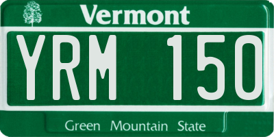VT license plate YRM150