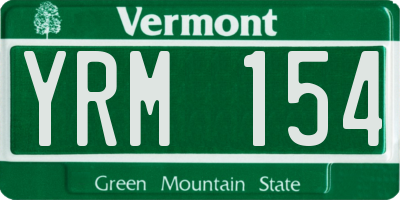 VT license plate YRM154