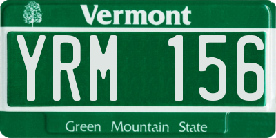 VT license plate YRM156