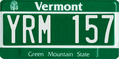 VT license plate YRM157