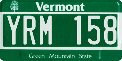 VT license plate YRM158