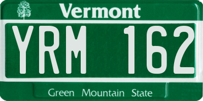 VT license plate YRM162