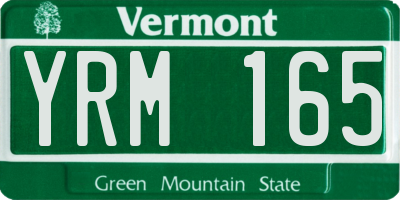 VT license plate YRM165