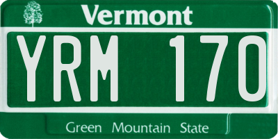 VT license plate YRM170