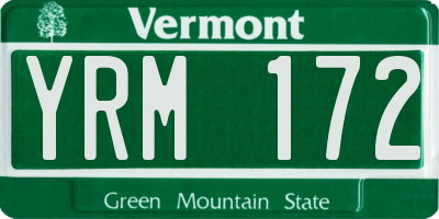 VT license plate YRM172
