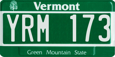 VT license plate YRM173