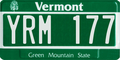 VT license plate YRM177