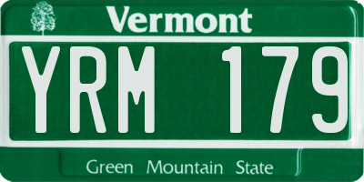 VT license plate YRM179