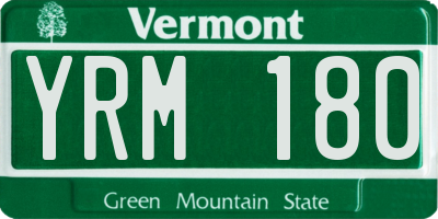 VT license plate YRM180