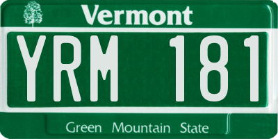 VT license plate YRM181