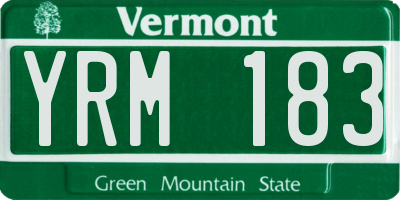 VT license plate YRM183