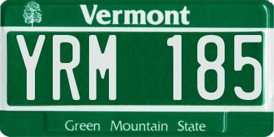 VT license plate YRM185