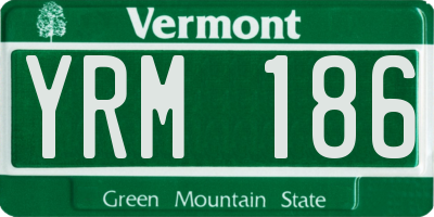 VT license plate YRM186