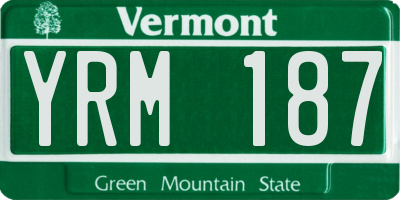 VT license plate YRM187
