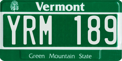 VT license plate YRM189