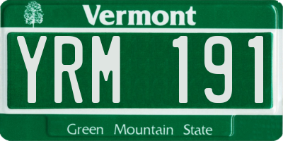 VT license plate YRM191