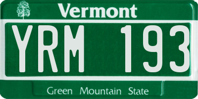 VT license plate YRM193