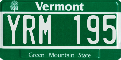 VT license plate YRM195