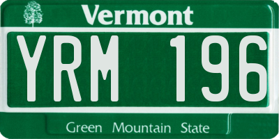 VT license plate YRM196