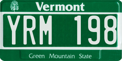 VT license plate YRM198