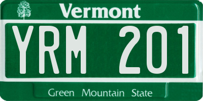 VT license plate YRM201