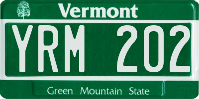 VT license plate YRM202