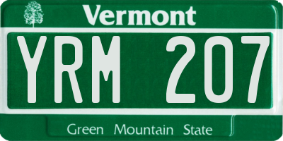 VT license plate YRM207