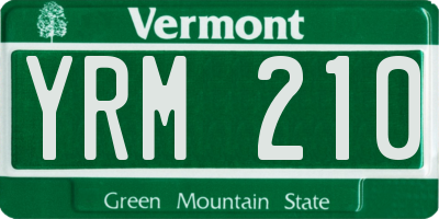 VT license plate YRM210