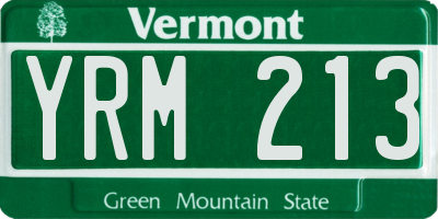VT license plate YRM213