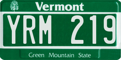 VT license plate YRM219