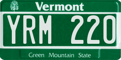 VT license plate YRM220