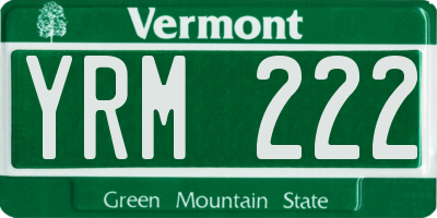 VT license plate YRM222