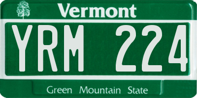 VT license plate YRM224