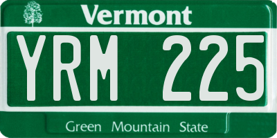 VT license plate YRM225