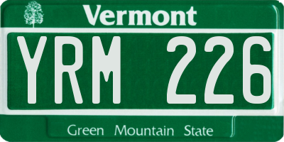 VT license plate YRM226