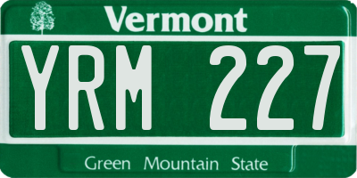 VT license plate YRM227