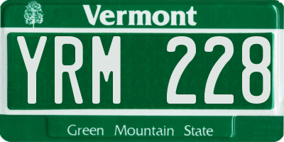 VT license plate YRM228
