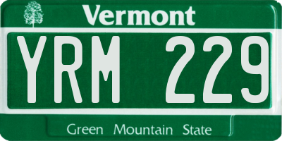 VT license plate YRM229