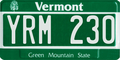 VT license plate YRM230