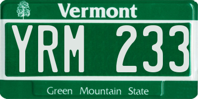 VT license plate YRM233
