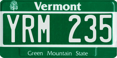 VT license plate YRM235