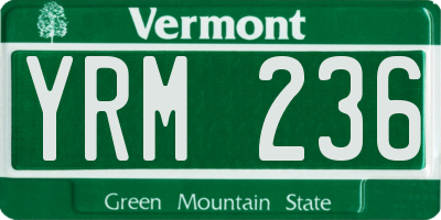 VT license plate YRM236
