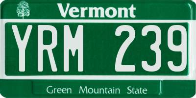 VT license plate YRM239