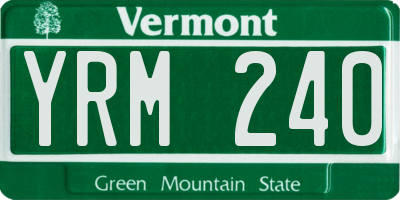 VT license plate YRM240