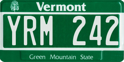 VT license plate YRM242