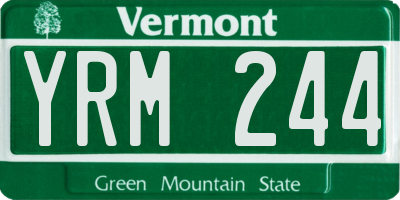 VT license plate YRM244