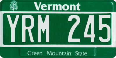 VT license plate YRM245