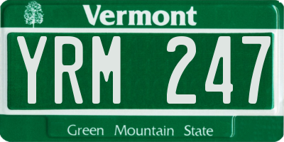 VT license plate YRM247