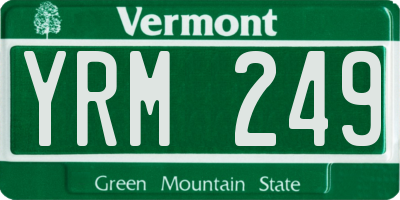 VT license plate YRM249