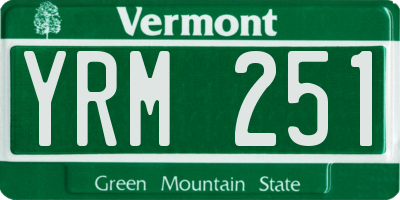 VT license plate YRM251